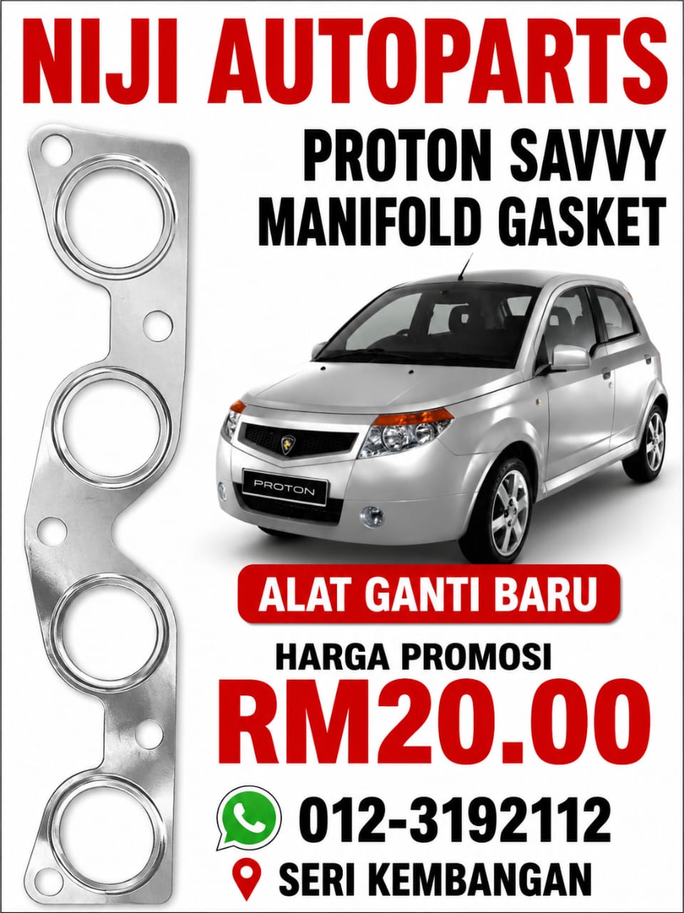 PROTON SAVVY manifold gasket